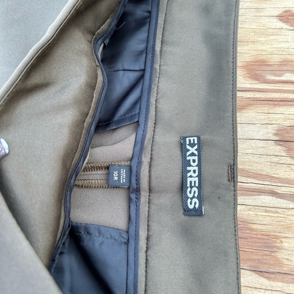 Express olive green pants size 10R grunge work classic casual - Picture 4 of 9